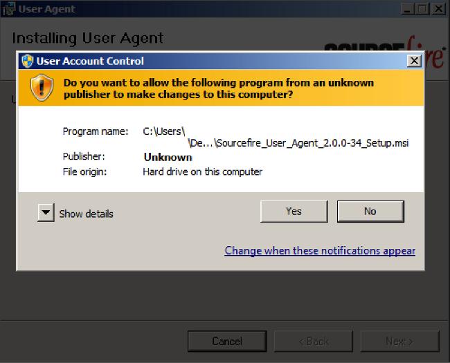 If you run a version of Microsoft Windows with User Account Control (UAC) enabled, you will be presented