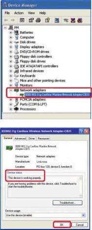 Troubleshooting (continued) Double-click on Network Adapters Right-click on IEE802.