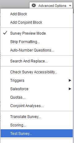 Generating test data Qualtrics can generate automated test responses for your survey to see what the data set will look like