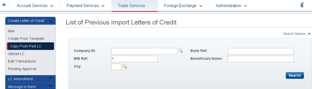 Import Letter of Credit. Eg.