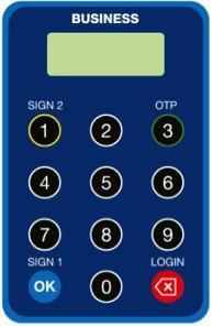 Appendix 3 BIBPlus SecurePlus Token 1 2 Challenge Code 1 & 2 Indicators 2 SIGN 2 button Press to input challenge codes for SIGN 2 Transaction Approvals 2 - To input SIGN 2 Challenge Code OTP Button