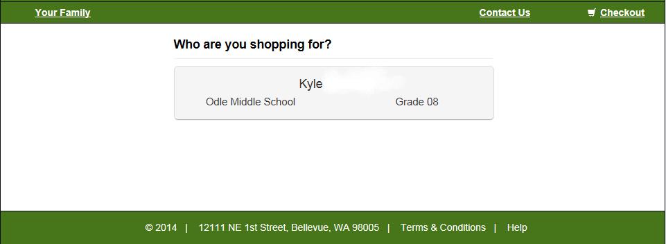 Once logged in you will see the student(s) listed that this login is associated with. To view transactions/fines/items specific to a student, click on their name.
