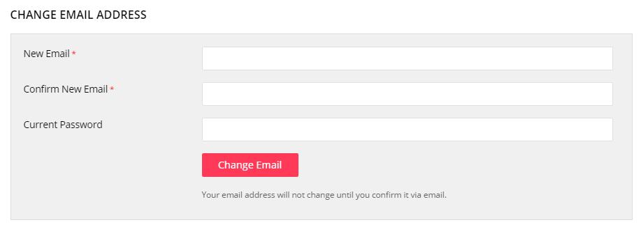 16. Change Email On this page Buyer can change email for this account.