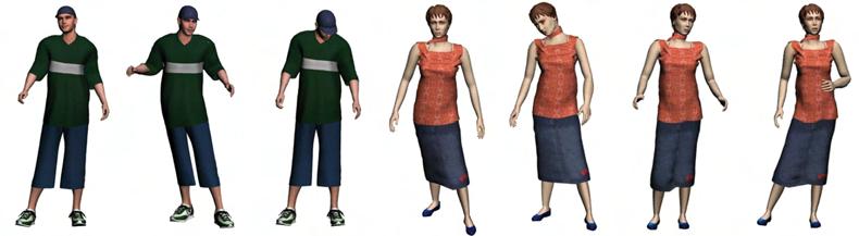90 CHAPTER 5. INTERACTIVE VIRTUAL HUMANS Figure 5.8: Some example postures that show emotional idle motions mixed with gestures with automatic dependent joint motions.