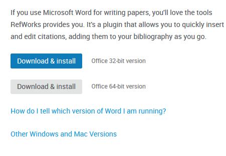 Once downloaded open up a word document - Refworks should appear in the Microsoft Word ribbon, or within the Referencing tab. Open up the Refworks menu in word and Log In.
