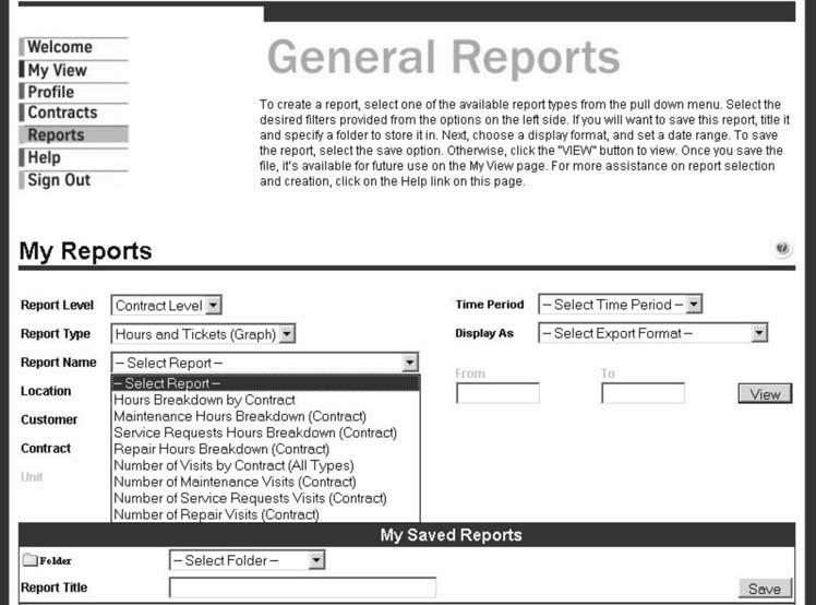 Getting Familiar The reports refer to all service tickets for all contracts that you hold with. They provide summaries and details for some or all tickets that you select.