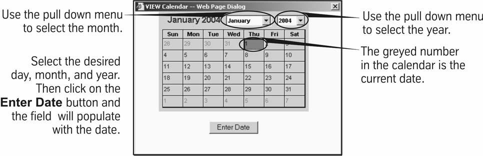 A calendar popup window appears. Click on the desired day in the calendar. Do the same for the To field.