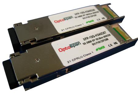 XFP Optical Transceiver Product Features 10GBASE-ZR/ZW Ethernet 23 XFP 80 km ZR XFP for SMF @ 10Gbps 100GHz (C-Band) EML+APD Laser 80 km XFP 0 C - 70 C Temperature - Extended/Industrial Available