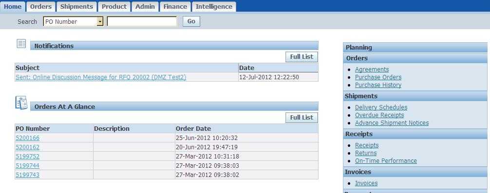 3.2 Orders at a Glance By clicking on Full List, you will see all your POs.