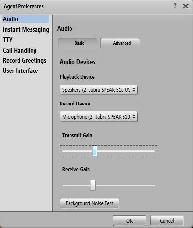 Click on the Advanced tab to make sure that under the Audio Devices, Playback Device is set to
