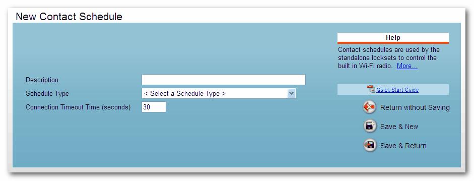 Web Client 1.3.6 31 Contact Schedules The Contact Schedule screen will show all the contact schedules in the current partition (see figure Contact Schedules).