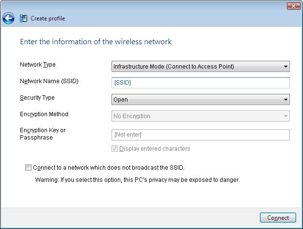 Chapter 4 Client Manager Wireless Network Information Configure wireless connection settings.