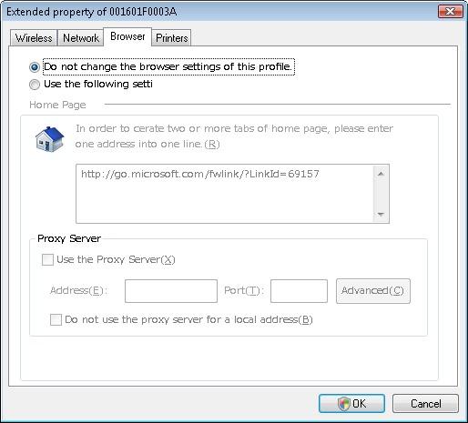 Chapter 4 Client Manager Browser Properties Configure Internet Explorer settings for wireless connections.