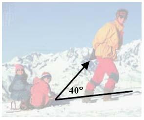 Math 9 Vector Applications. A girl pulls a sled through the snow by exerting a force of 0 lb at an angle of 40 with the horizontal.