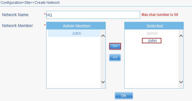 Click the OK button to accept the changes made. Figure 2-15 Add Front Desk Account to Network (Step 2) 2.3.4.