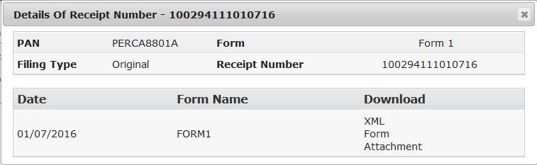 Note: ITD user (PCIT/CIT) can view Form1 only if the Area code and CIT code of the uploaded Form 1 is
