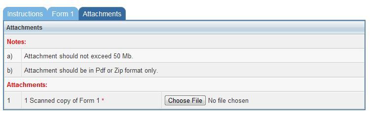 On Successful Submission of the form the following screen is displayed. 2.1.