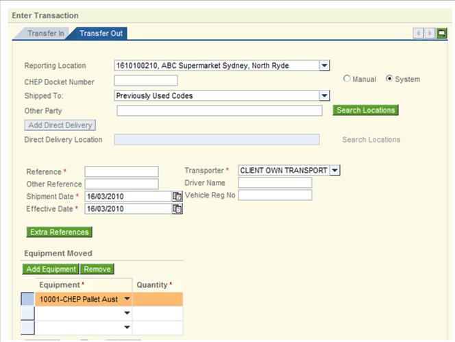 4.2 Enter a transfer out Overview This topic details the procedure for entering a transfer out.