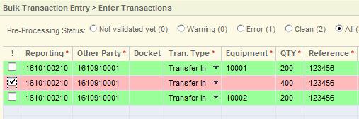 Failed transactions will be displayed in pink; clean (successful) transactions will be displayed in green): If the transaction line is... Then.