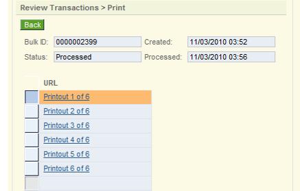 Result: The View Transactions > Print window for the