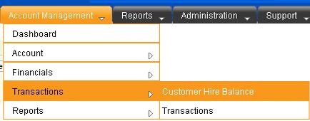 5.7 View customer hire balances Overview This topic details the procedure for
