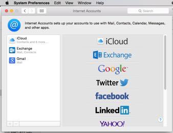 Add Account to OS Mail Start in either Mail Accounts or