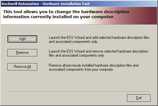 6. PLC configuration 6.1. Install the EDS file 6.1.1. Open the EDS hardware Installation Tool to install the EDS files for the MGate 5105-MB-EIP.