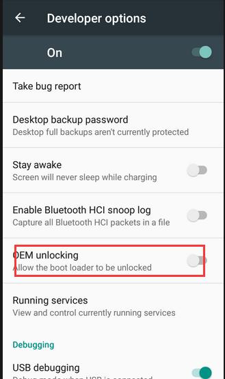 mode. Originally, OEM unlocking is disabled. 1) Go to Settings -> About phone -> Build number 2) Touch the Build number no less than 7 times.
