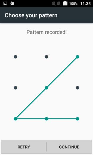 Draw a pattern, and then touch Confirm to finish the setting.