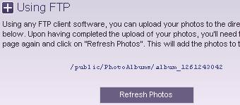Click on Save Changes, then Next. You will then have the option to either add your photos through your browser or using FTP. As well as decide the order of your photos.