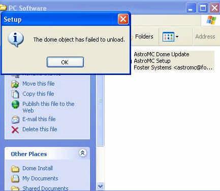 You will also get a time out error message if you try to uninstall the programs in the wrong order.