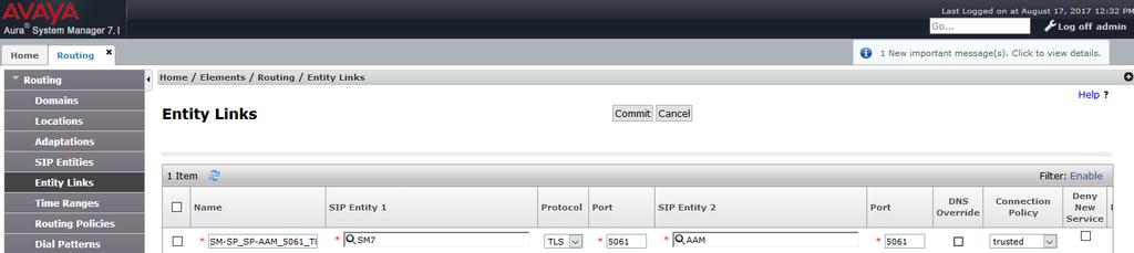 Port: Port number on which the other system receives SIP requests from Session Manager.