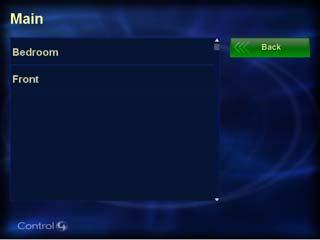 On the Home page, highlight the current room name displayed (upper-left) and then press Select.