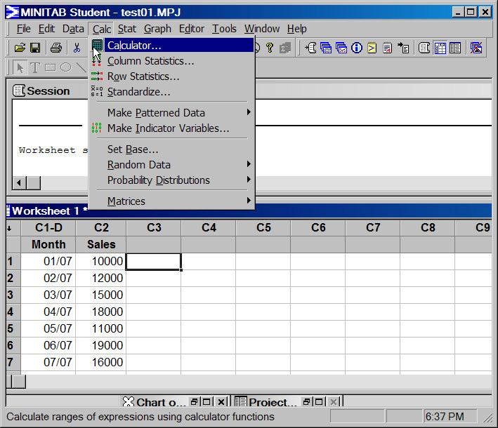 Operations: You perform most of the Operations on the data stored in a worksheet by using the Calculator function.