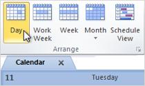 Customize your view Select your view Create a custom view Change your view to Day, Week, Month, Custom, or Agenda by