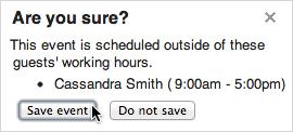 Check Show a warning to other people when they invite me to an event outside of my work hours.