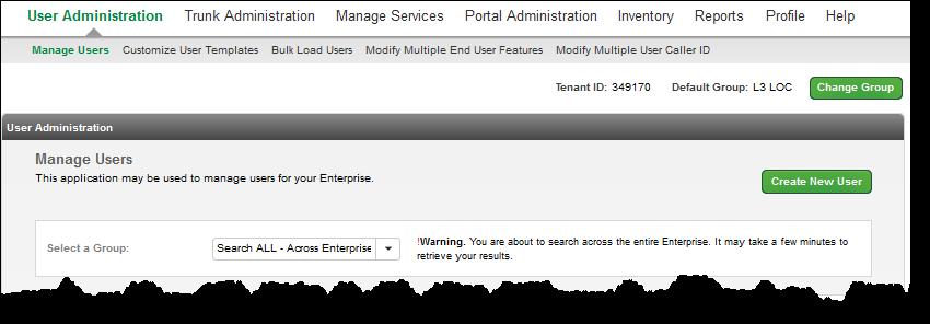 The Search End Users option will be provided throughout the portal.