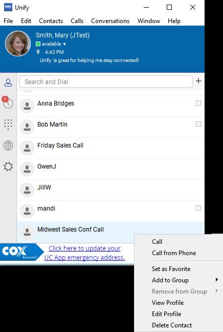 Add Conference Contact Contacts Add a conference contact in the same manner you would for adding an individual contact.