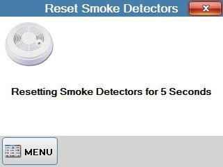 Reset Smoke Detectors If your M1 System has smoke detector connected then depending on what type and model detector the installed has fitted, it may need resetting if it detects smoke and goes into
