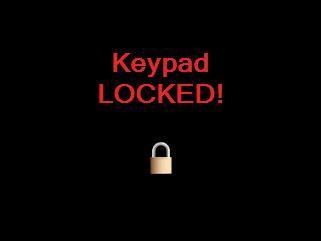 Keypad Locked If a wrong code is entered and the Wrong Code Lock