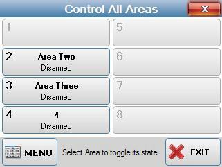 2. The second option this feature allows is the control of ALL areas from this one screen.