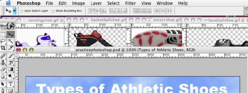 2. Click on your USB. 3. Double click on baseballshoe.gif. (This picture will open up in a separate window on top of the project you are currently working on.) 4.