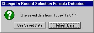 It also asks if you want to use data automatically saved from the last time you made a change, or do you want to refresh the data. 4. To use the most recent data, click Refresh Data.