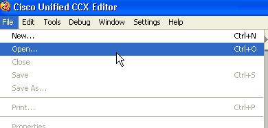 Start the CCX editor and open the TAPS script from the Cisco Unified CCX server script repository: The script can be
