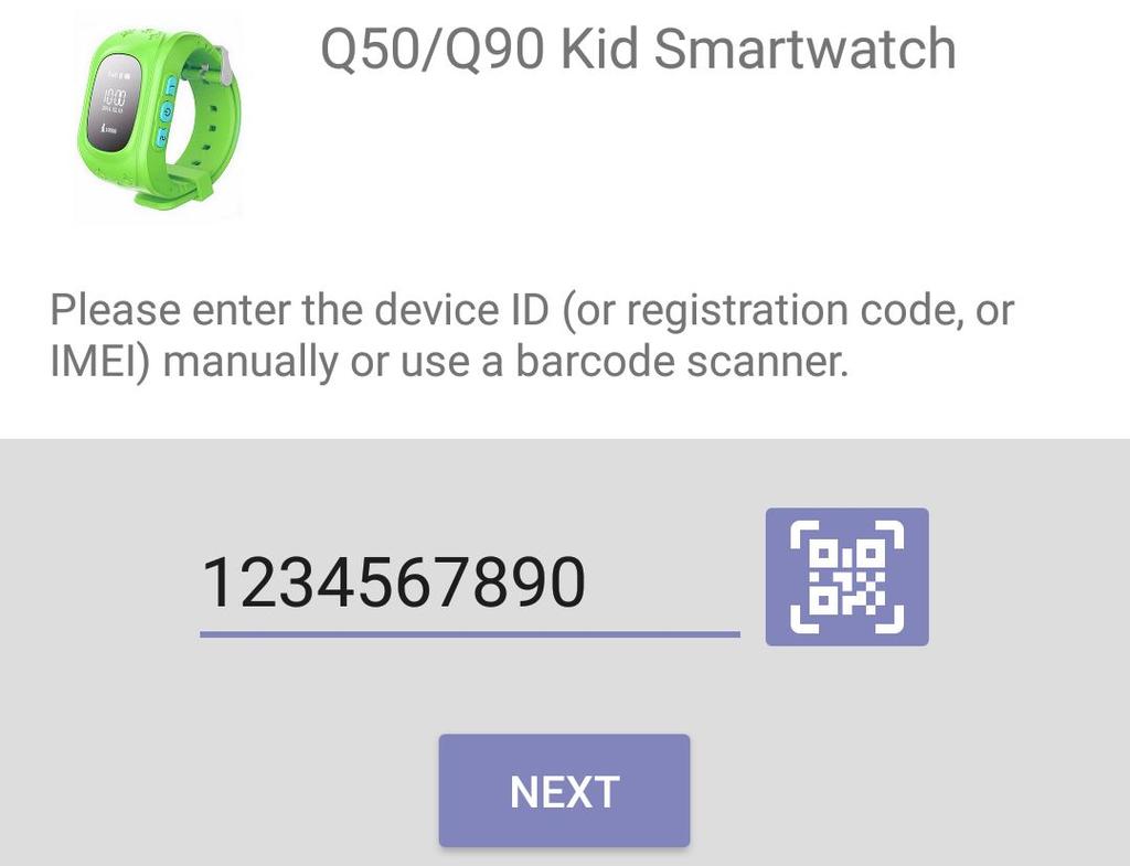 3 Enter manually or scan the 10-digit device ID or the 15-digit Reg Code from the back of