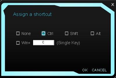 Assign a Shortcut It realizes one key for common combination keys used under operation systems with the gaming keyboard. 1 Choose the Macro Key to make a drop-down menu appear.