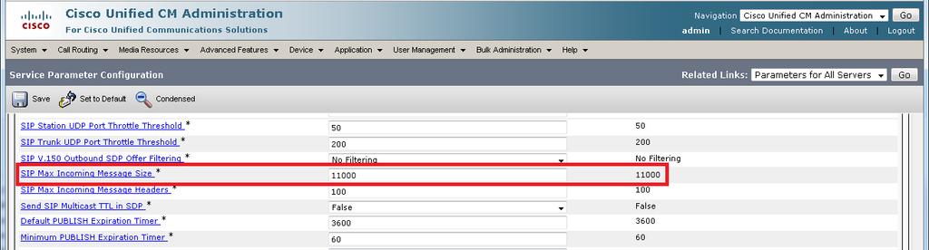 Configuring Unified CM for an Expressway Trunk 4. Select Advanced. 5.