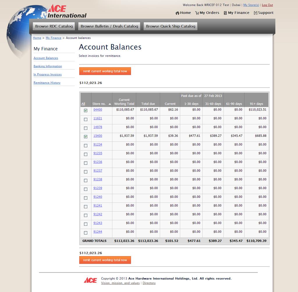 My Finance // Account Balances 5.1 Dating summary available by store All stores within chain are listed here.