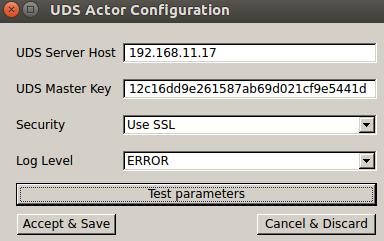 For the modification of a configuration parameter in the UDS Actor, you can do it with the Actor interface or directly in the configuration file located