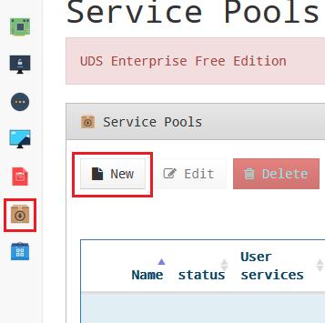 Configure Service Pools Once we have created and set at least one "Service Provider" (with a base service), an authenticator (with user and group), an "OS Manager" and "Transport", we will have to
